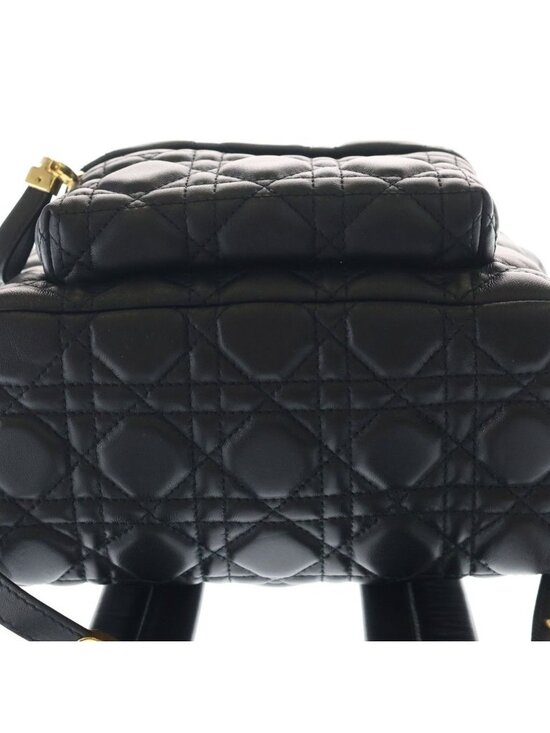 Dior Cannage Backpack Black Leather Gold main image 7